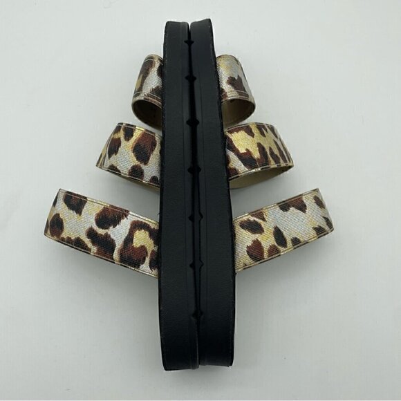 NWT Metallic Platform Leopard Devin Sandals, Sz 6 - Picture 5 of 10